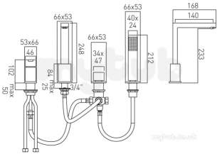 Vado Brassware -  4 Hole B/shower Mixer Single Levr Deck Mtd