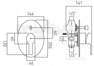 Vado Brassware -  Soho Conc Shower Val Plus Diverter Single Lvr W/m