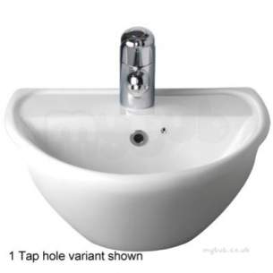 Twyfords Luxury -  Sola Optimise Semi-recessed Basin 450x380 1 Tap Sa4621wh