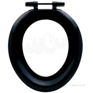 Twyfords Wc Seats -  Bs Seat Ring With Bottom Fix Ss Hinge-black St6881bk