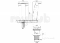Vado Brassware -  Extended Mono Basin Mixer Deck Mounted Sum-100e/cc-c/p