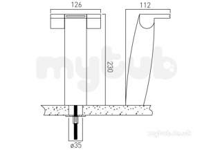 Vado Brassware -  Extended Mono Basin Mixer Deck Mounted