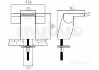 Vado Brassware -  Mono Basin Mixer Deck Mounted Smooth Sum-100/sb-c/p