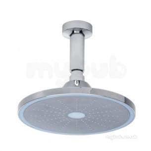 Roper Rhodes Showers -  Roper Rhodes Round 9 Led Shower Head Plus Grey Tpr