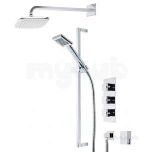 Roper Rhodes Showers -  Event Square 3 Functn Val Plus Head Handset