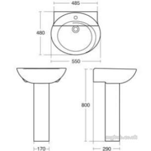 Ideal Standard Sottini Ware -  Ideal Standard Secrets E315701 Large Semi Pedestal Wh