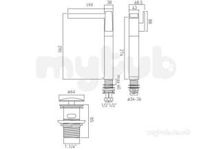 Vado Brassware -  Progressive Extended Mono Basin Mixer Plus