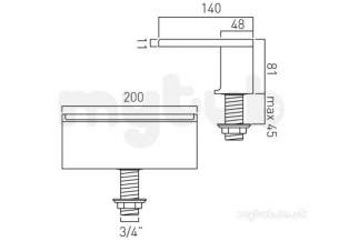 Vado Brassware -  Vado Waterfall Bath Spout Deck Mounted