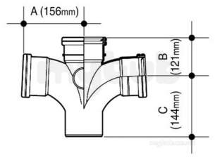 Hepworth Soil and Rainwater -  4 Inch X 87.5deg Double Branch S40-b