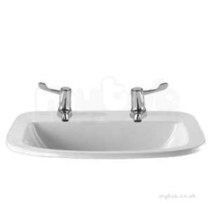 Twyfords Commercial Sanitaryware -  Sola Medical 560x460 Countertop 2 Tap Sa4562wh