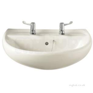Twyfords Commercial Sanitaryware -  Sola Washbasin 600x460 2 Tap Sa4312wh