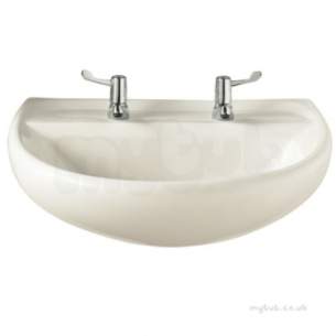 Twyfords Commercial Sanitaryware -  Sola Medical Washbasin 600x460 2 Tap Htm64-lb G L Sa4352wh