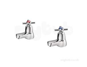 Swan Brassware -  Swan Cross-turn Basin Pillars Chrome Plated 0.5 Inch