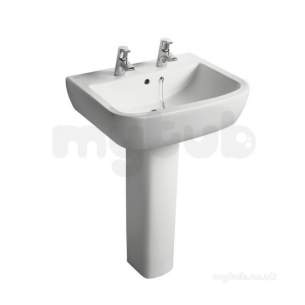 Ideal Standard Tempo Sanitaryware -  Ideal Standard Tempo T0584 600mm One Tap Hole Basin White T058401