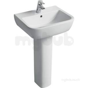 Ideal Standard Tempo Sanitaryware -  Ideal Standard Tempo T0586 550mm One Tap Hole Basin White