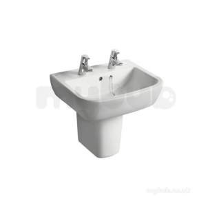 Ideal Standard Tempo Sanitaryware -  Ideal Standard Tempo T0587 550mm Two Tap Holes Basin White T058701