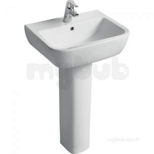 Ideal Standard Tempo Sanitaryware -  Ideal Standard Tempo T0588 500mm One Tap Hole Basin White