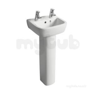 Ideal Standard Tempo Sanitaryware -  Ideal Standard Tempo T0594 400mm Two Tap Holes Handrinse Basin Wh