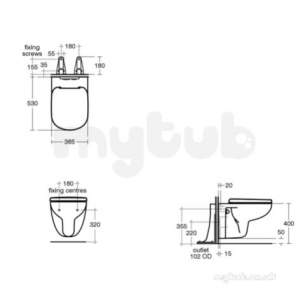Ideal Standard Tempo Sanitaryware -  Ideal Standard Tempo T3275 Wall Hung Wc Pan Ho White T327501