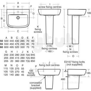 Ideal Standard Tempo T4224 Full Pedestal White T422401