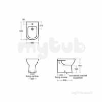 Ideal Standard Tempo Sanitaryware -  Ideal Standard Tempo T5090 Floor Standing Btw Bidet Wht T509001