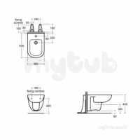 Ideal Standard Tempo Sanitaryware -  Ideal Standard Tempo T5095 Wall Hung Bidet White T509501