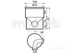 Wavin Inspection Chambers -  Wavin R600 Ic E-base-bent 90 Bk 225 69ne314