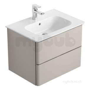 Ideal Jasper Morrison Strada Soft Mood Furniture -  Softmood 600mm Basin Unit 2 Drwr Gls Wht T7800wg