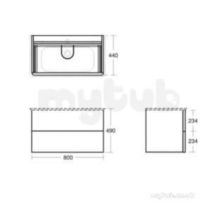 Ideal Jasper Morrison Strada Soft Mood Furniture -  Softmood 800mm Basin Unit 2 Drwr Gls Wht T7801wg