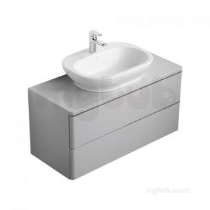 Ideal Jasper Morrison Strada Soft Mood Furniture -  Softmood 1000mm Basin Unit 2 Drw Gls Wht T7802wg