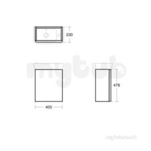 Ideal Jasper Morrison Strada Soft Mood Furniture -  Softmood Guest 405mm Unit 1 Door Gls Wht T7804wg