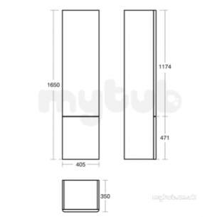 Ideal Jasper Morrison Strada Soft Mood Furniture -  Softmood Column 400 Left Hand Unit 2dr Gls Wht T7836wg