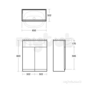 Ideal Jasper Morrison Strada Soft Mood Furniture -  Softmood 650mm Semi Countertop Worktop Gls Wht T7839wg