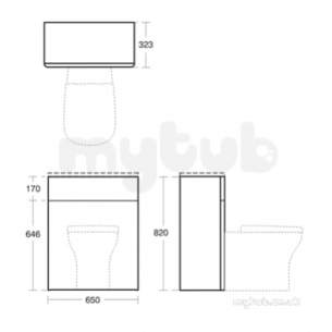 Ideal Jasper Morrison Strada Soft Mood Furniture -  Softmood T7819 650mm Wc Unit Gls Wht