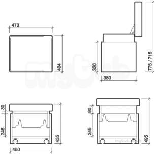 Twyford Galerie Plan Furniture -  All Bathroom Seat With Storage Ta0901wh