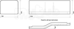 Twyfords Acrylic Baths -  All Offset Family Front Bath Panel 1700 Left Hand Ta7171wh