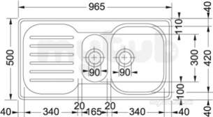 Franke Sinks -  Franke Crx651 Inset 1.5b Rev Sink Ss