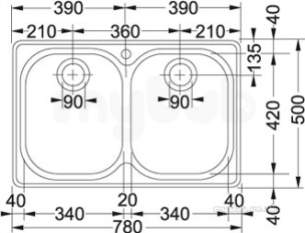 Franke Sinks -  Franke Cpx620 Nd Inset 2.0b Sink Ss