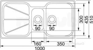 Franke Sinks -  Franke Spx651 Right Hand Inset 1.5b Sink Ss