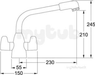 Franke Taps -  Franke Davos Tap Chrome Plated 115.0046.694