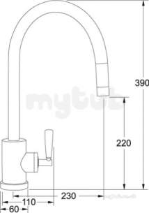 Franke Taps -  Franke Fuji Lever Tap With P/out Hose Cp