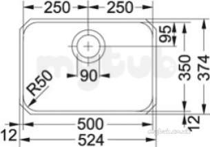 Franke Sinks -  Franke Lax110-50 500mm Nd Undermount Sink Ss