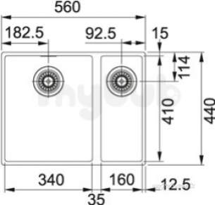 Franke Sinks -  Franke Sid 160 Sirius Sm Right Hand U/mount Blk