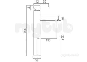 Vado Brassware -  Extended Mono Basin Mixer Single Lever
