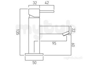Vado Brassware -  Mini Mono Basin Mixer Single Lever Deck
