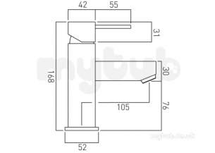Vado Brassware -  Mono Basin Mixer Single Lever Deck Mount Te-100/sb-c/p