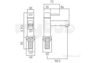 Vado Brassware -  Vado Basin Pillar Taps Deck Mounted Te-106-c/p