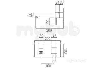 Vado Brassware -  2 Hole Basin Mixer Single Lever W/m Plus