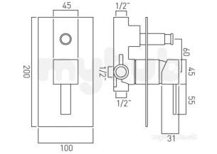 Vado Brassware -  Te Conc Shower Valve Plus Divrtr Single Lvr W/m