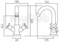 Vado Brassware -  Mono Basin Mixer Deck Mount Plus Pop-up Waste Ton-100-c/p